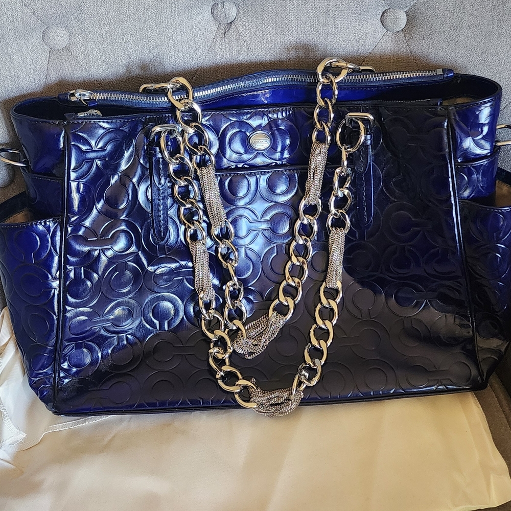 Elegant Blue Designer Tote Bag